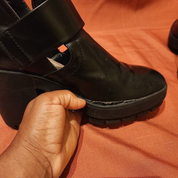 ZARA Trafaluc Black Chunky Platform Mary Janes Lug Sole Ankle Booties Sz 6 /36 - Picture 5 of 10